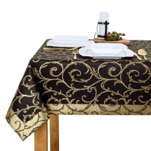 Obrus plamoodporny LX-6184-1268 czarno-złoty O5, prostokąt