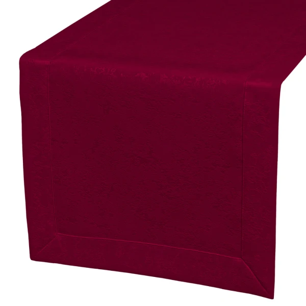 Bieżnik plamoodporny z mankietem O3 Marmurek bordo (354)