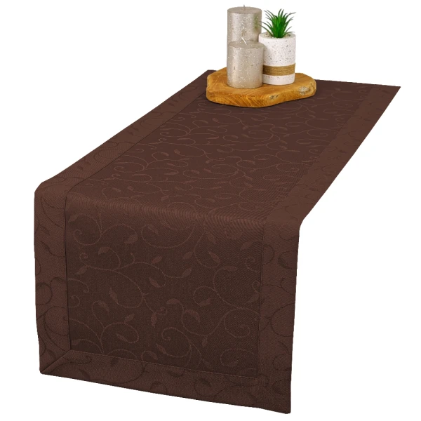 Bieżnik plamoodporny Dafne brązowy (357) O5