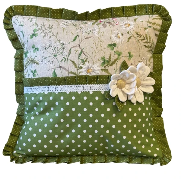Poszewka Zielona- Kwiatki