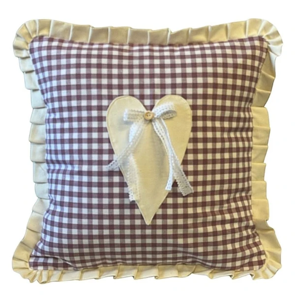 Poszewka Białe Serduszko - krata