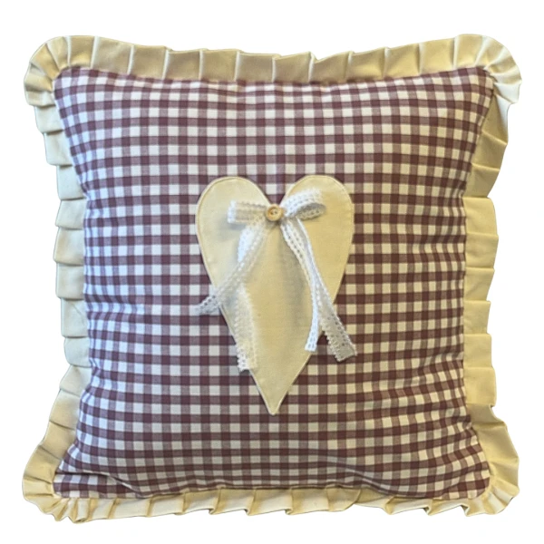 Poszewka Białe Serduszko - krata